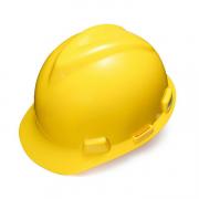 MSA 10146507 V-Gard 标准型安全帽（黄色，ABS，一指键帽衬，D型下颏带）