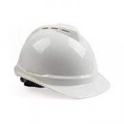 MSA 10146671 V-Gard 豪华型安全帽白色 ABS帽壳,一指键帽衬 针织布吸汗带 D型下颏带
